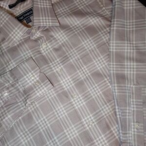 Paul Fredrick Dress Shirt Mens 15 1/2-32 Red & White Classic Fit Egyptian Cotton